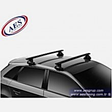 THULE 7105 EVO CLAMP TAŞIYICI AYAK + WİNG BAR SİYAH ALÜMİNYUM + KİT + KİLİT
