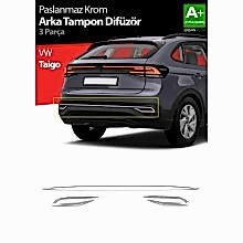 VOLKSWAGEN TAİGO KROM ARKA TAMPON KROMLARI 3 PARÇA 2020 -