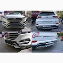 YENİ HYUNDAİ TUCSON ÖN ARKA TAMPON EKİ ORJİNAL OEM AKSESUAR İTHAL ÇİFT EKZOS ÇIKIŞLI 2015 - 2016 - 2017